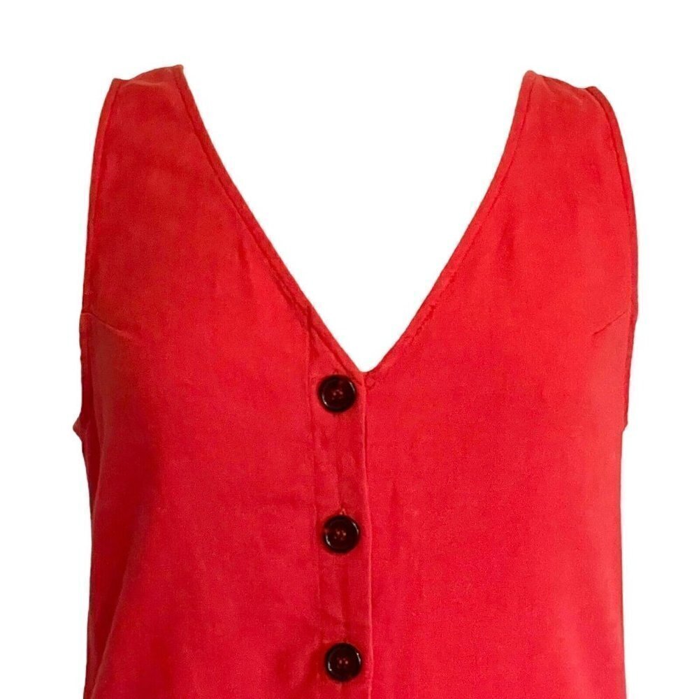 Knot Sisters Riley Jumpsuit Womens Sz S Terracotta Linen Wide Leg Minimalist - Picture 5 of 9